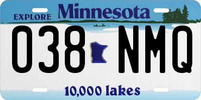 MN license plate 038NMQ