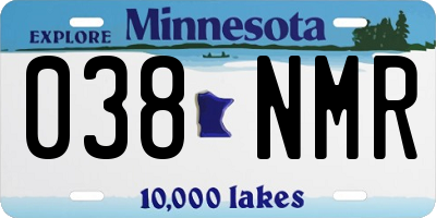 MN license plate 038NMR