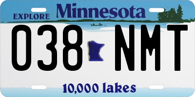 MN license plate 038NMT