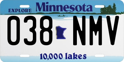 MN license plate 038NMV