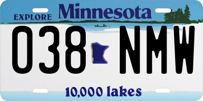 MN license plate 038NMW