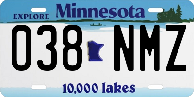 MN license plate 038NMZ