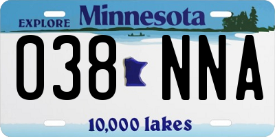 MN license plate 038NNA