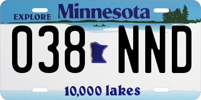 MN license plate 038NND