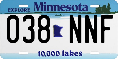 MN license plate 038NNF
