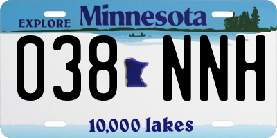 MN license plate 038NNH