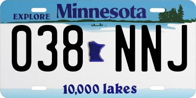 MN license plate 038NNJ