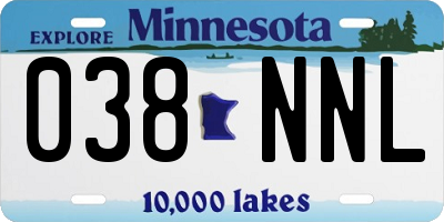 MN license plate 038NNL