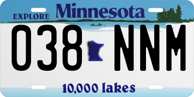 MN license plate 038NNM