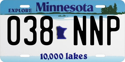 MN license plate 038NNP