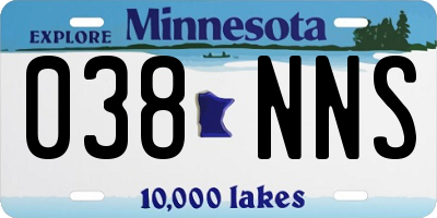 MN license plate 038NNS