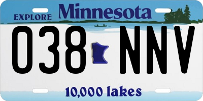 MN license plate 038NNV