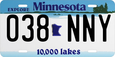 MN license plate 038NNY