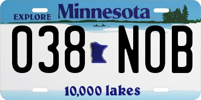 MN license plate 038NOB