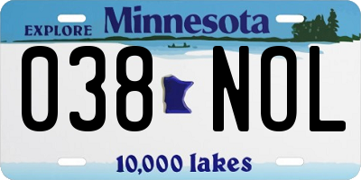 MN license plate 038NOL