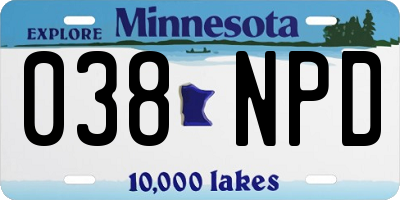 MN license plate 038NPD