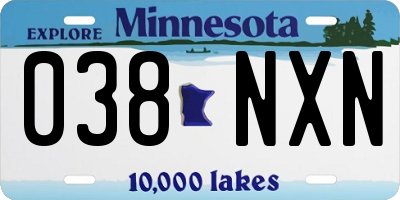 MN license plate 038NXN