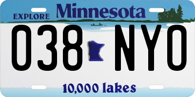 MN license plate 038NYO