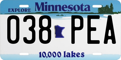 MN license plate 038PEA