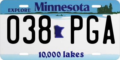 MN license plate 038PGA