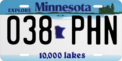 MN license plate 038PHN