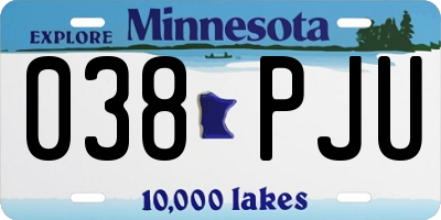 MN license plate 038PJU