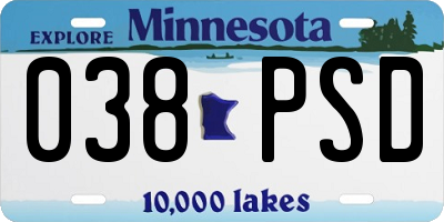 MN license plate 038PSD