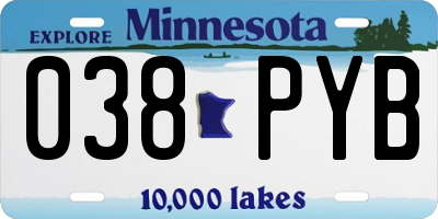 MN license plate 038PYB