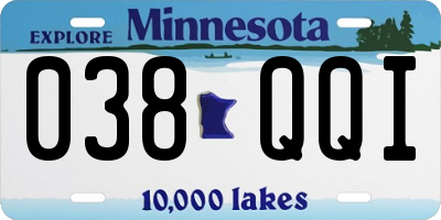 MN license plate 038QQI