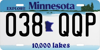 MN license plate 038QQP