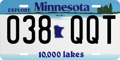 MN license plate 038QQT