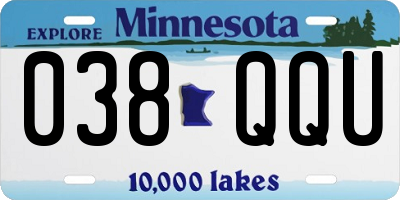 MN license plate 038QQU