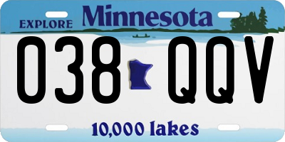 MN license plate 038QQV