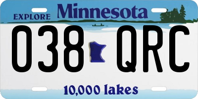 MN license plate 038QRC