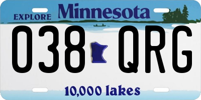 MN license plate 038QRG