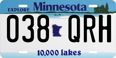 MN license plate 038QRH