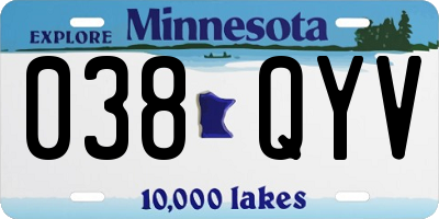 MN license plate 038QYV