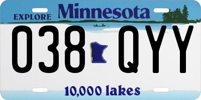 MN license plate 038QYY