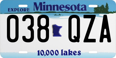 MN license plate 038QZA