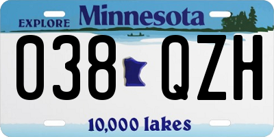 MN license plate 038QZH