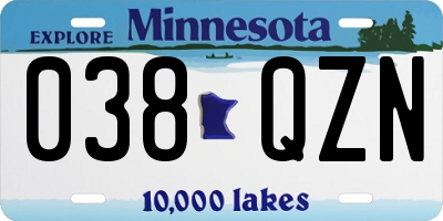 MN license plate 038QZN