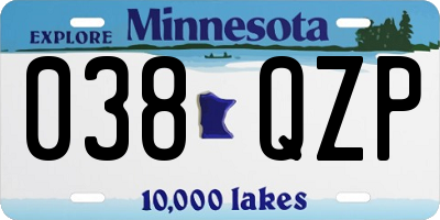 MN license plate 038QZP
