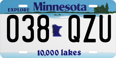 MN license plate 038QZU