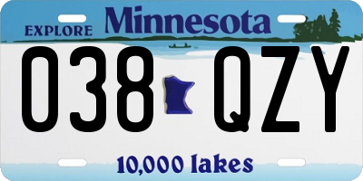 MN license plate 038QZY