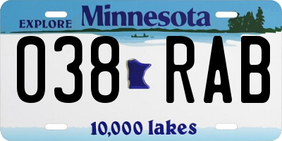 MN license plate 038RAB