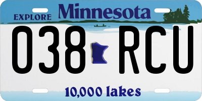 MN license plate 038RCU