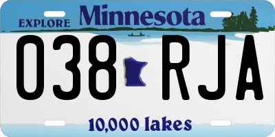 MN license plate 038RJA
