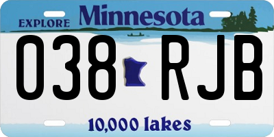 MN license plate 038RJB