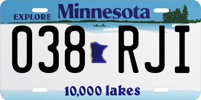 MN license plate 038RJI