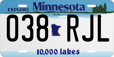 MN license plate 038RJL